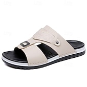 tanie Klapki i japonki męskie-męskie sandały z klamrą, odkryte palce, codzienne, letnie buty na plażę, do kurortu, na podróż i na co dzień na świeżym powietrzu