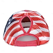 preiswerte U.S. 250. Jahrestag-Bold Freedom Ponytail Cap, patriotische Baseballkappe mit Used-Look und amerikanischer Flagge für Damen, Trucker-Cap aus gewaschener Baumwolle, verstellbarer Sonnenhut mit Klettverschluss zum 250.