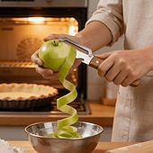 ieftine Ustensile pentru Fructe &amp; Legume-2 buc cuțit de curățat fructe multifuncțional din oțel inoxidabil, îngroșat, pentru răzătoare de legume și curățătoare de fructe cu lamă ultra-ascuțită, desfăcător de sticle, design ergonomic, feliator durabil pentru petreceri și picnicuri