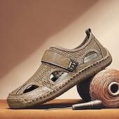 economico Sandali casual-Sandali da pescatore beige da uomo: scarpe estive casual traspiranti a punta chiusa, ideali per passeggiate all'aperto, viaggi, gite in spiaggia, tempo libero nel fine settimana e comfort quotidiano.
