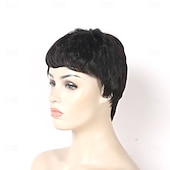 preiswerte Hochwertige Perücken-kurze Pixie-Cut-Haarperücken, Kunsthaarperücken für schwarze Frauen, kurze Perücke, weibliche Frisuren