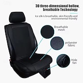 economico Coprisedili per auto-Coprisedile per auto ventilato con ventola di raffreddamento ad alta potenza, regolazione del flusso d'aria a 2 livelli, cuscino in rete traspirante per il comfort di guida estivo, dissipazione del