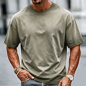 economico Magliette grafiche da uomo-Per uomo Tinta unica Camicia lavata con acido Maglietta pesante Manica Corta maglietta DTG Girocollo Camicia Moda Quotidiano Streetwear Ferie Nero Rosa Viola Primavera &amp; Estate Abbigliamento S M L XL