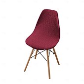 abordables Funda para silla de comedor-Funda elástica de sarga para silla, funda elástica con respaldo festoneado para silla de comedor.