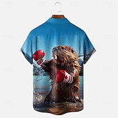 voordelige Vlag patroon-Canadadag Voor heren Esdoornblad Bever Nationale vlag Overhemd Zomer overhemd Overhemd met knopen Korte mouw Grappig Vaderlandslievend Buiten Feestdagen Zomer Lente Strijkijzer 3D-afdrukken shirts