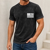  4 luglio 2026 250° Per uomo Bandiera Americana Camicia lavata con acido Maglietta pesante Manica Corta maglietta DTG Girocollo Camicia Patriotico Streetwear Ferie Blu Nero Rosa Primavera & Estate