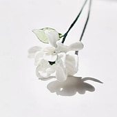 ieftine Flori Artificiale-floare din sticlă pentru luna nașterii, cadou floral din sticlă suflată manual pentru ziua de naștere, Ziua Mamei, iubită, cea mai bună prietenă, soră, bunică – cadou unic pentru ea, femei, set de