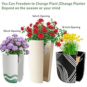 baratos recipientes de plantas-Suporte ajustável para vasos grandes, feito em aço inoxidável resistente à ferrugem, tamanho universal de 30 a 45 cm (12 a 18 polegadas), eleva as plantas para reduzir o uso de terra, ideal para