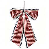 economico 250° Anniversario-Fiocco decorativo per il 250° anniversario degli Stati Uniti, fiocco patriottico da appendere, rosso, bianco e blu, ghirlanda per la porta del 4 luglio, fiocco per la porta d'ingresso, portico,