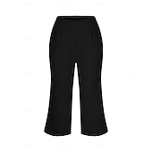 economico gamba larga e vita alta-Per donna Pantaloni capri Pantaloni da yoga Gamba larga Moda Streetwear Casual Lunghezza al polpaccio Misura del girovita medio Semplice Tasca Comodo Comodità Morbido Elasticizzato All'aperto Vacanza
