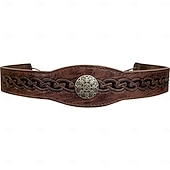 preiswerte Zubehör und mehr-Retro Vintage Mittelalterlich Renaissance Stirnband Krieger Wikinger Ranger Kostüm Herren Vikinger Halloween Karneval Maskerade Renaissance-Messe LARP Erwachsene Stirnband