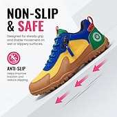 abordables Chaussures Décontractées à Lacets-Baskets de randonnée colorblock pour homme, chaussures de trail à lacets, semelle épaisse antidérapante, idéales pour les voyages, le camping et le quotidien.