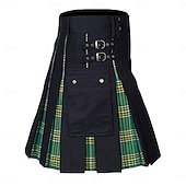 economico Fondi-Highland scozzese Medievale Celtico Kilt scozzesi utilitari Gonnellini Vichy quadrettato Costume Per uomo Celtico Fiera Rinascimentale LARP Festival Adulti Gonnellino Primavera &amp; Estate