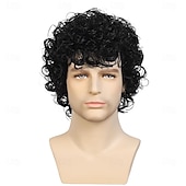 cheap Historical Wigs-Short Curly 80s 90s Costume Wig Cosplay Wig for Men