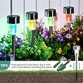 economico Illuminazione vialetto-12pcs luci solari da giardino per prato all'aperto a led luce solare impermeabile patio illuminazione percorso cortile lampada decorazione paesaggio