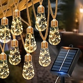 cheap Solar Outdoor Lights-Solar Powered Outdoor Garden Lights 8m 16 Bulbs Fairy String Lights Outdoor Waterproof 8 Lighting Modes for Fence Garden Party Wedding Camp Christmas Decoration