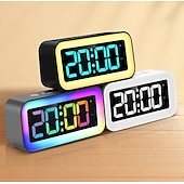 olcso Dekoratív fények-digitális ébresztőóra, LED kijelzős digitális óra, 90 dB-es hangos ébresztő RGB éjszakai fény, kettős ébresztő szundi funkcióval, állítható fényerő hálószobába