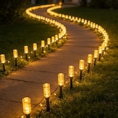 cheap Pathway Lights &amp; Lanterns-Outdoor Solar Lights Colorful LED Icicle Garden Stake Lights, IP65, Warm Glow Landscape Lighting, Ideal for Courtyards, Lawns, Patios, Walkways, Fences, And Party Decorations Lighting  10led / 20led