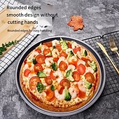 baratos Utensílios &amp; Aparelhos de Cozinha-Forma para pizza redonda de 30 cm (12 polegadas) revestida em aço carbono perfurado, 1/2 unidade.