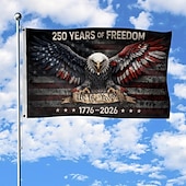 economico Bandiera del Fan-Bandiera americana per il 250° anniversario, 90x150 cm, stampata su entrambi i lati, bandiere per i 250 anni di libertà, stendardo per il 250° anniversario americano, bandiera americana con aquila