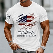  T-Shirt a Maniche Corte Collo Girocotolo Grafica Bandiera Americana Patriottica 1776 2026 per il 250° Anniversario Top Estivo Street