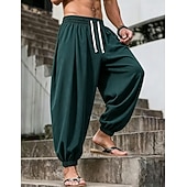 economico pantaloni casual-Per uomo Joggers Pantaloni Pantaloni casual Pantaloni a Nido d'Ape Coulisse Tasca Elastico in vita Tinta unica Asciugatura Rapida Leggero Quotidiano All'aperto Vacanza Vacanza Elegante Nero Bianco