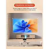 abordables Projecteurs-Mini projecteur DLP intelligent sous Android, décodage 4K HD, compatible 3D, projecteur de poche portable avec Wi-Fi 5 GHz et Bluetooth, correction trapézoïdale, commande tactile, trépied et