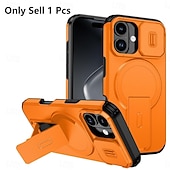 abordables Carcasas iPhone-teléfono Funda Para iPhone 17 Air 17 Pro Max 16 15 14 Pro Max Plus 13 Pro Max Mini Funda Trasera Con Magsafe con Soporte Magnética Soporte de carga inalámbrica Armadura ABS + PC