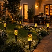 abordables Luces de camino y linternas-1 PC 5 W Luces solares LED Impermeable Blanco Cálido 5 V 1 Cuentas LED