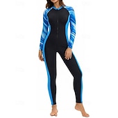 abordables Rash Guards de Una Pieza-Mujer Estándar Camiseta Protección Solar Surf Camiseta de protección solar de cuerpo completo Traje de baño Geométrico Retazos Pierna completa Protección solar UV Protección UV Secado rápido Manga