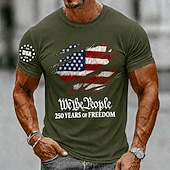  T-Shirt a Maniche Corte Collo Girocotolo Grafica Bandiera Americana Patriottica 1776 2026 per il 250° Anniversario Top Estivo Street