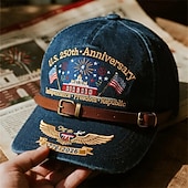 levne Patriotických 250 klobouků-Pánské Klobouk k 250. výročí Spojených států Kšiltovka Sluneční klobouk Trucker Hat Vodní modrá Černá Polyester Tisk Vlastenec Módní Na běžné nošení ulice Denní Americká americká vlajka Nastaviteln