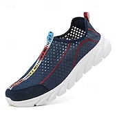 cheap Slip-On Casual Shoes-Men's White Slip-On Casual Sneakers Lightweight Breathable Comfort Walking Shoes Soft Low Top Footwear for Daily Wear, Travel, Commuting and Weekend Outings