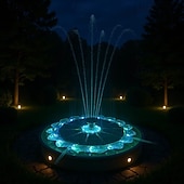 abordables Underwater Lights-Solar Fountain Lights Outdoor Waterproof, RGB Color Changing Floating Fountain Light for Pool Pond Bird Bath Aquarium Fish Tank, Solar Powered Mini Water Fountain Pump for Garden Patio Summer Party De