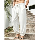 economico pantaloni casual-Per uomo Joggers Pantaloni Pantaloni casual Pantaloni a Nido d'Ape Coulisse Tasca Elastico in vita Tinta unica Asciugatura Rapida Leggero Quotidiano All'aperto Vacanza Vacanza Elegante Nero Bianco
