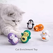 baratos Brinquedos de Mastigar-Conjunto de 100 brinquedos de rolar para gatos, diversos estilos, equipamento interativo para brincar e se exercitar, feito de plástico resistente.