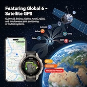 זול שעונים חכמים-שעון חכם GPS לגברים עם מיקום גלובלי של 6 לוויינים, צג AMOLED בגודל 1.43 אינץ', שעון ספורט עמיד למים 5 אטמוספירות עם צג קצב לב ושינה לאנדרואיד iOS