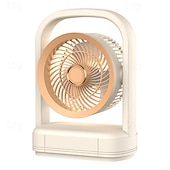 abordables Ventiladores-Ventilador de escritorio con luz y difusor de aromas, ventilador de mesa oscilante de 5 velocidades para oficina o dormitorio, ventilador USB personal silencioso con luz nocturna LED. &amp;Bandeja para