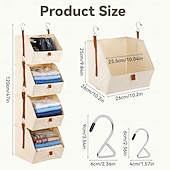economico Organizzazione spazi-Organizzatore per armadio sospeso - 4 ripiani pieghevoli con ganci e cerniera, organizer per vestiti in tessuto, cestino salvaspazio per camper, camera da letto, lavanderia. Visita il negozio dimj.