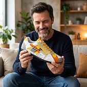voordelige Casual Veterschoenen-Lage sneakers met kleurblokken voor heren, casual wandelschoenen met vetersluiting, retro sportstijl voor op reis, buitenactiviteiten en dagelijks gebruik.