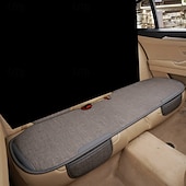 cheap Car Seat Covers-Universal Linen Car Back Seat Cushion, Breathable Rear Seat Pad with Storage Pockets, Non-Slip Seat Protector for Most Vehicles, SUVs, Trucks, Durable All-Season Bench Cover (Rear Seat Only)