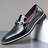 economico Mocassini-Mocassini da uomo bordeaux con stampa coccodrillo, scarpe eleganti slip-on lucide, calzature da gentiluomo perfette per matrimoni, feste, banchetti e occasioni serali.