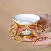 Недорогие Хранение на кухне-Ароматерапевтическая лампа из железа для ароматерапии, нагреватель для свечей, керамическая ароматерапевтическая лампа для очистки воздуха и успокоения, горелка для эфирных масел.