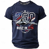  4 de julho de 2026 250º Homens Estrela 1776 Camiseta Manga Curta Camiseta Impressão 3D Gola Redonda Camisa Patriótico Diário Festival Azul Preto Verde Verão Primavera Roupa S M L XL XXL XXXL