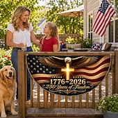 cheap Fan Bunting-1776-2026 USA 250th Anniversary Bunting Half Round Fan Flag, Patriotic American Outdoor Bunting Banner for House, Porch, Yard, or Independence Day Decoration