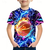 tanie 3D sporty i gry dla chłopców-Dla chłopców 3D Graficzny Piłka nożna Koszulki piłkarskie Podkoszulek T-shirt Krótki rękaw Druk 3D Lato Wiosna Sport Moda Moda miejska Dzieci 4-12 lat Półgolf Codzienny Na zewnątrz Regularny