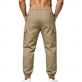 economico Pantaloni cargo-Per uomo Pantaloni Cargo Joggers Pantaloni Coulisse Elastico in vita Multi-tasche Tinta unica Antivento Comodità Quotidiano All'aperto Ferie Streetwear Elegante Cachi Nero Inelastico