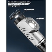 cheap Flashlights-Rechargeable Tactical Flashlights 1600 High Lumens 2 Light Sources,6 Modes, 90 Degree Rotating,Waterproof Working Light with Magnetic Base for Home Emergency, Outdoor, Camping