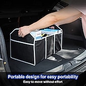 cheap Storage &amp; Organization-Universal Car Trunk Storage Bag, Portable Foldable 3-Compartment Organizer with Reinforced Handles, Fits SUV, Truck, Van, Sedan, Multi-Purpose Vehicle Cargo Net for Groceries, Tools, Sports Gear