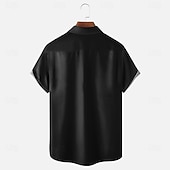 お買い得  フラグパターン-Canada Day Men's Maple Leaf Beaver National Flag Shirt Summer Shirt Button Up Shirt Short Sleeve Patriotic Outdoor Holiday Summer Spring Turndown 3D Print Collared Shirts Front One Pocket Black Pink